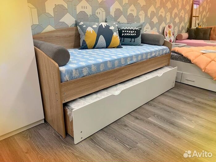Кровать без мягкой спинки лдсп детская 2е спальное