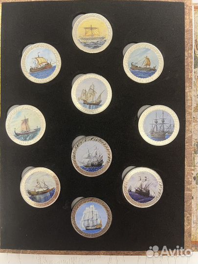 Набор монет Испании с изображением кораблей