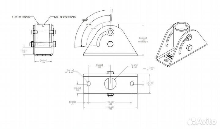 Адаптер для крепления штанги CMS к наклонному пото