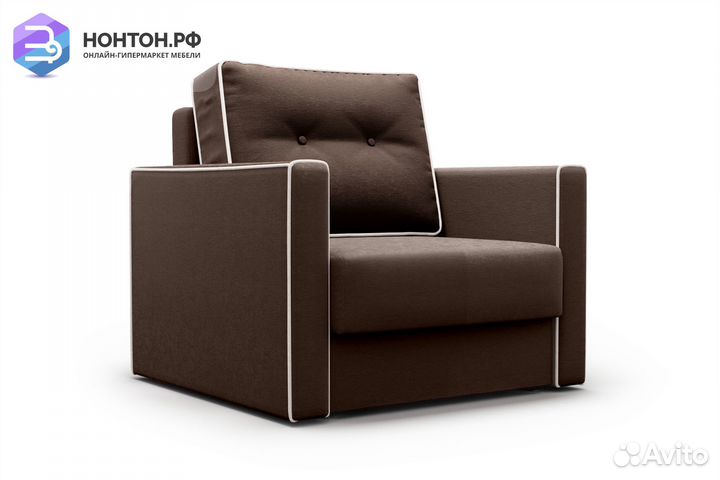 Кресло еврокнижка Леон коричневое