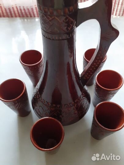 Деревянный графин со стаканчиками СССР