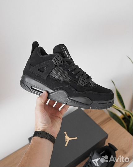 Nike Air Jordan 4 Retro Black Cat с мехом