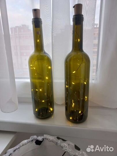 Гирлянда светодиодная, огоники в бутылке