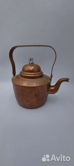 Антикварный медный чайник Швеция.1.5 литра