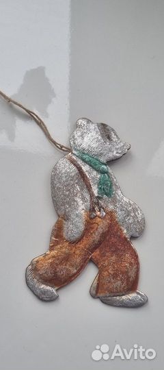 Елочные игрушки СССР. Картонаж. Медведь. Редкий