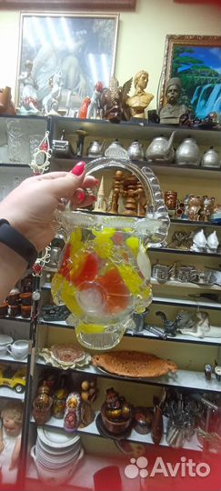 Ваза цветное стекло СССР