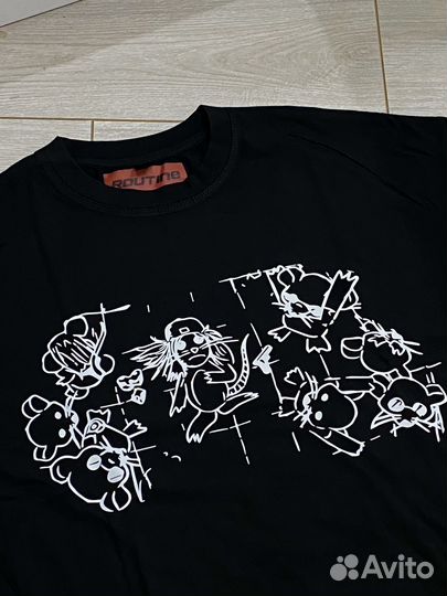 Футболка la routine x платина черная