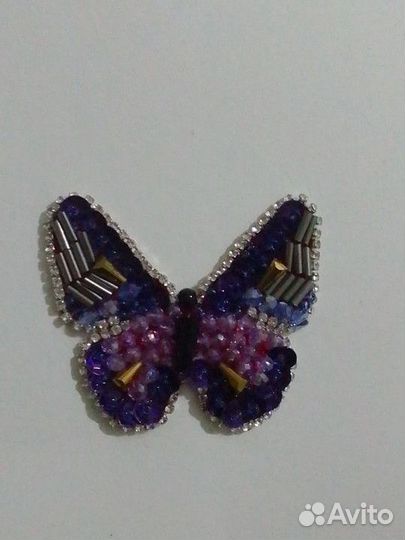 Бисерная брошь бабочка