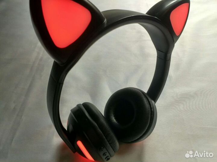 Беспроводные топовые наушник с ушами RGB подсветка