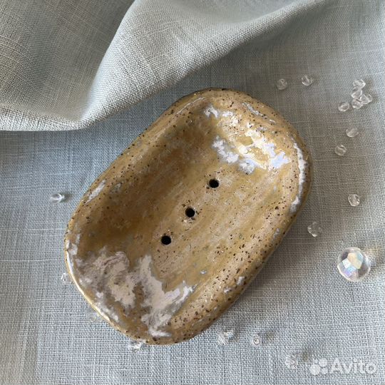 Керамические мыльница и стакан ручной работы