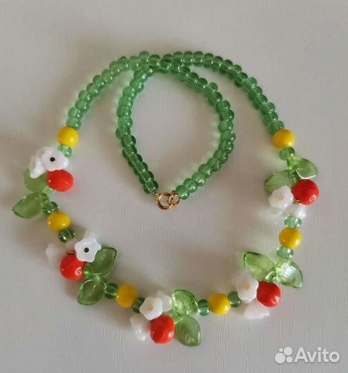 Бусы чешские цветочки