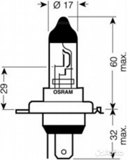 Osram 64196TSP-HCB Комплект ламп H4 24V 75/70W P43
