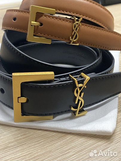 Ремень кожаный Yves Saint Laurent