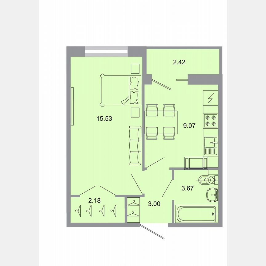1-к. квартира, 34,1 м², 9/20 эт.
