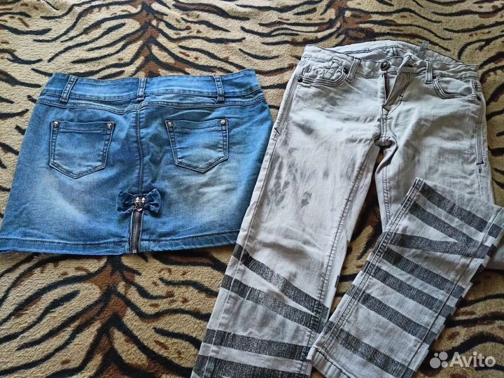 Отдам за 2 кг сахара. Юбка, джинсы, куртка