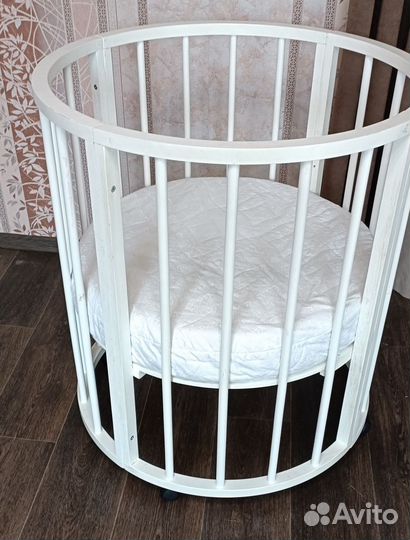 Детская кроватка трансформер круглая