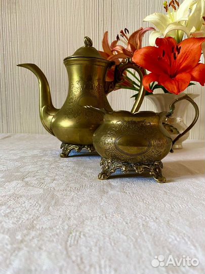 Антикварная латунная посуда, Англия