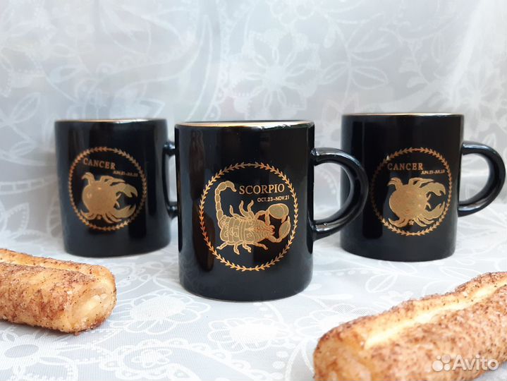 Чашка кофейная черная Знаки зодиака Скорпион