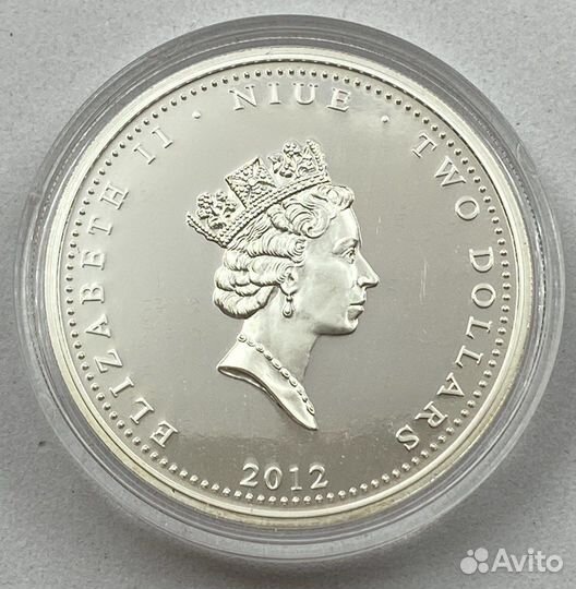 2 доллара Ниуэ Курильский бобтейл кошка 2012