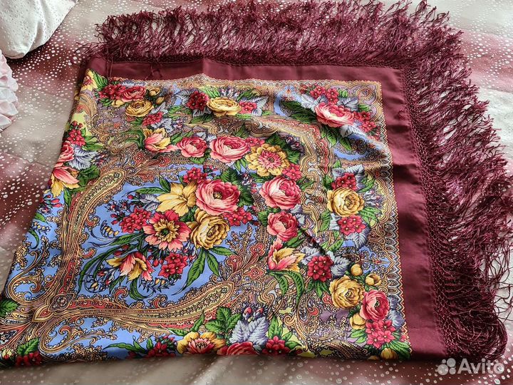 Павловопосадский платок, шаль. Шерсть 100