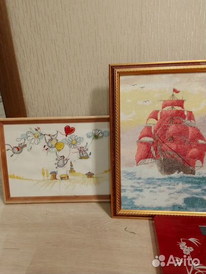 Готовая вышивка крестом (восемь картин)