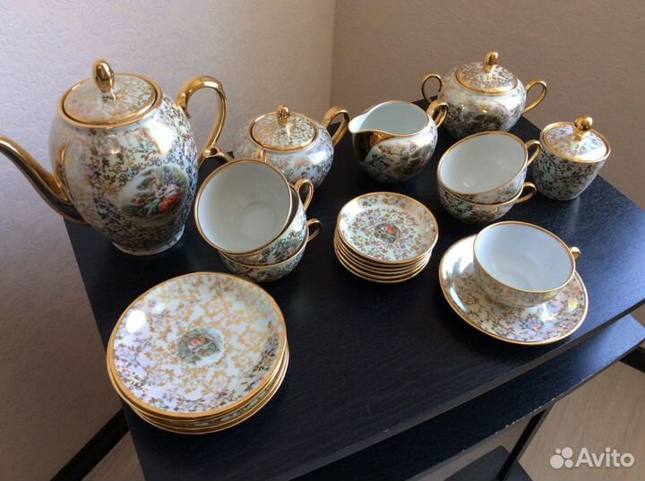 Сервиз столовый фарфоровый Мадонна «Золотая паутин