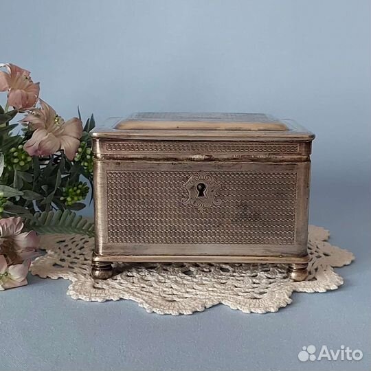 Шкатулка Artur Krupp Berndorf, 19 век,посеребрение