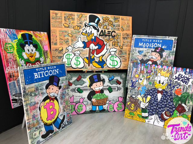 Картины Alec Monopoly Бэнкси Покрас Лампас Баския