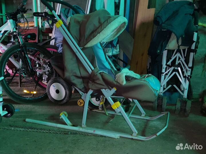 Детские санки коляска ника