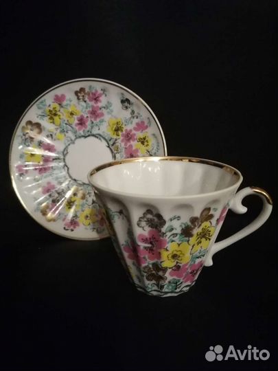Чайная пара, фарфор, лфз