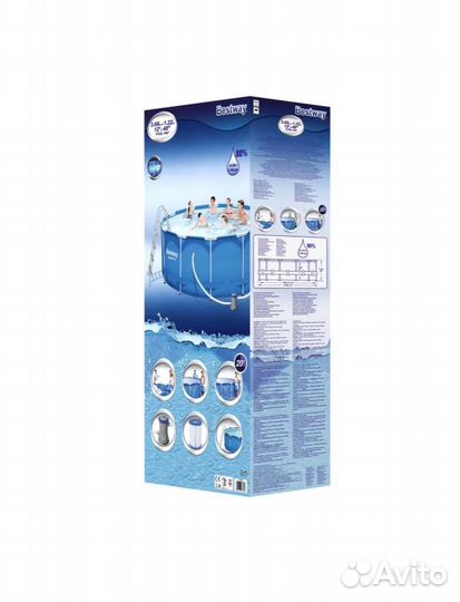 Каркасный бассейн 366х122 с лестницей и фильтром