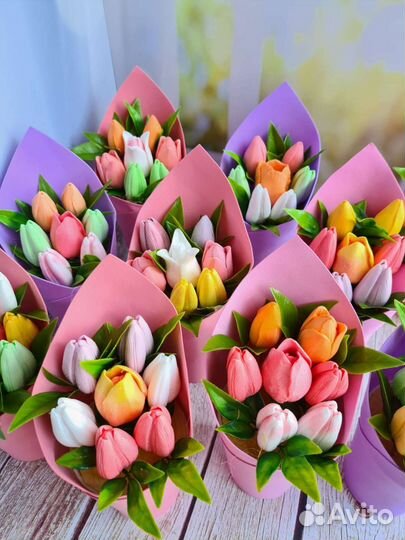 Мыло ручной работы Цветы на День Мамы