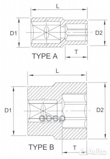 Головка торцевая 6 гр. 1/2