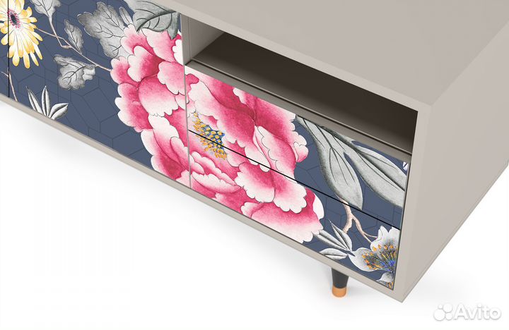 Тв-тумба T7 - Сатин - Dark Flower Bed