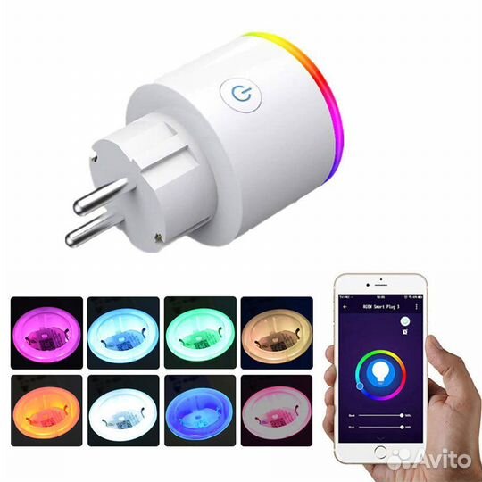 WiFi розетка LED RGB 16A