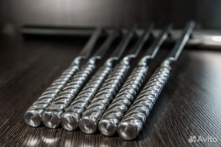 Стальной тубус с шампурами Chromium Steel 50 см