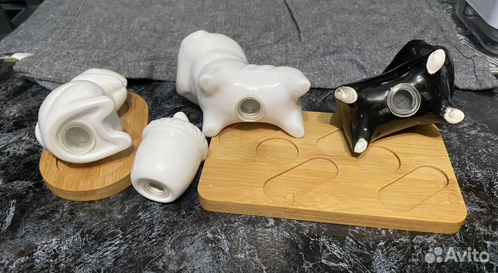 Солонка и перечница мопс белочка