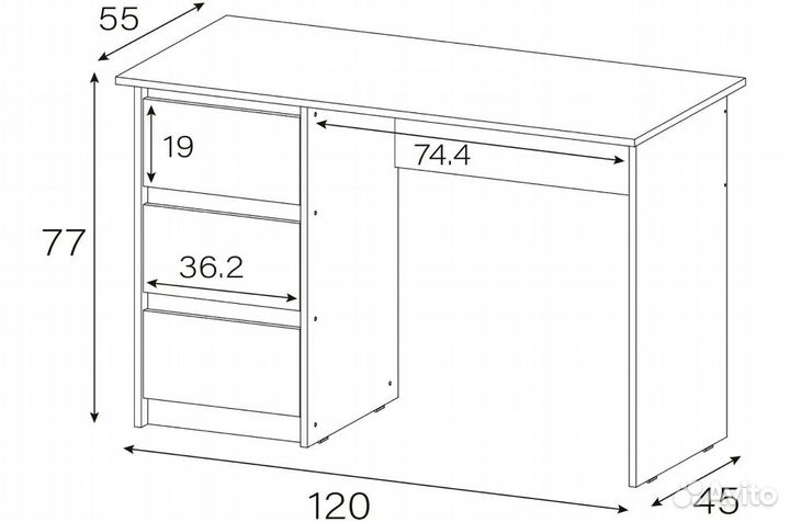 Письменный стол 120см
