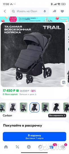 Прогулочная коляска всесезонная
