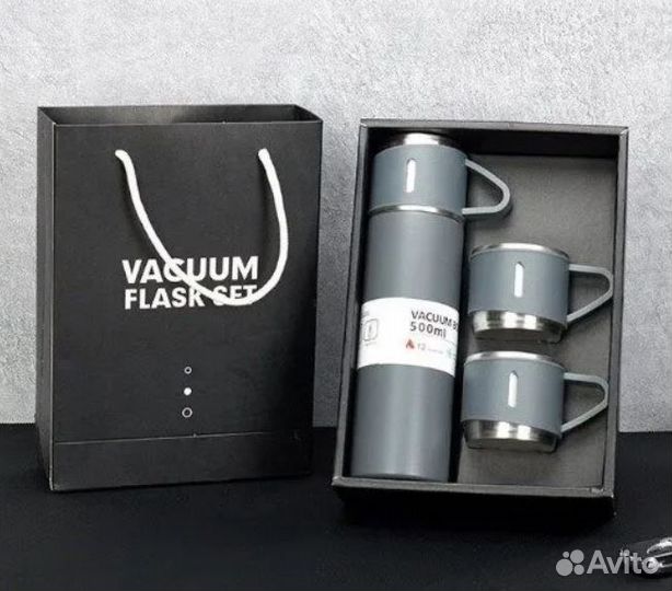 Подарочный набор термос + 2 кружки (QZ-16)