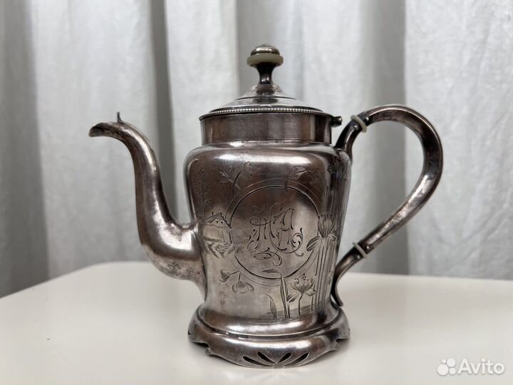 Чайный сервиз, серебро 84 чайник сахарн молочник