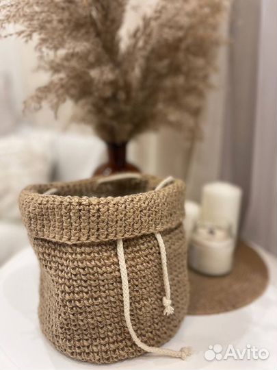 Корзина-сумка из джута
