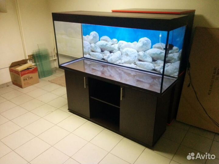 Аквариум 525 свет, биофильтр, фон, тумба
