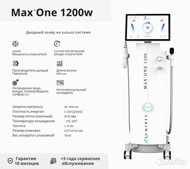 Аппарат для эпиляции Люминес. MaxOne 1200в