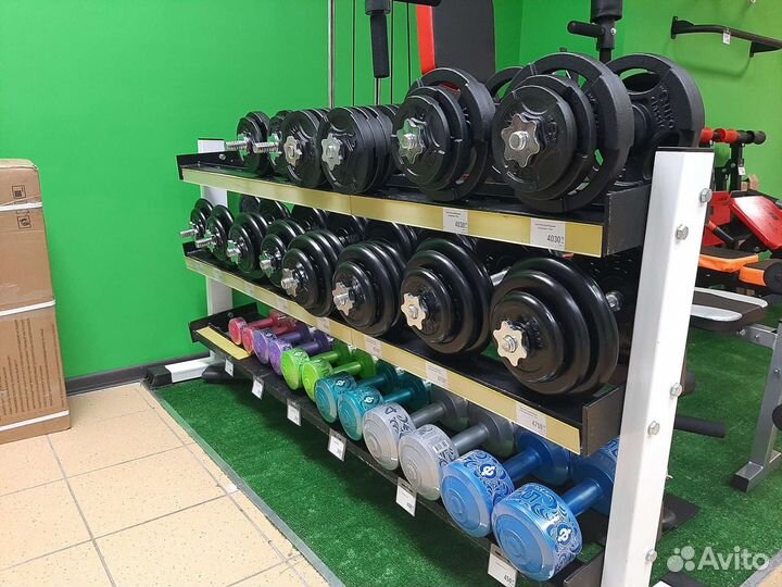 Гантель разборная обрезиненная 9кг