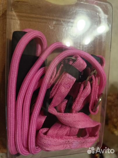 Шлейка поводок для маленьких собак розовый