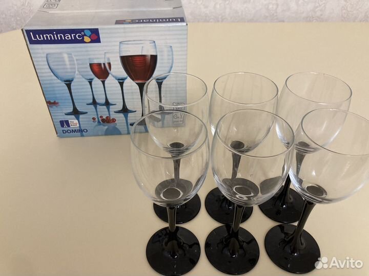 Luminarc domino Бокалы на черной ножке