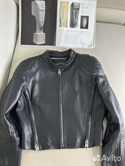 Кожаная куртка alexander wang топ качество S-XL