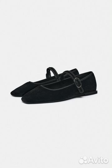 Бархатные балетки Zara 39