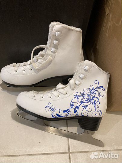Коньки белые д/девочки, белые 35-36 р-р